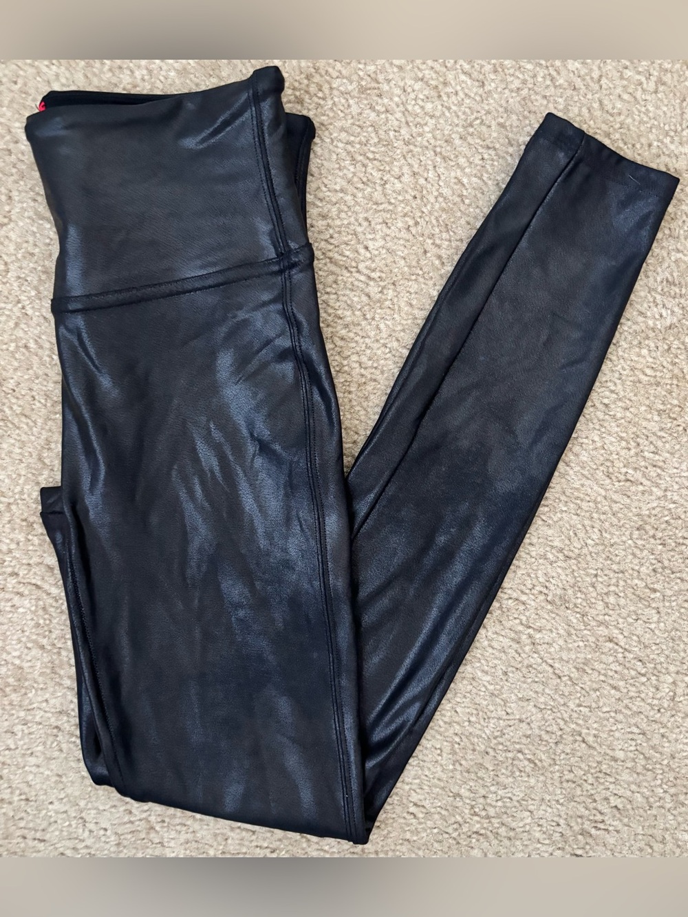 SPANX Black Faux Leather High Waist Jeggings